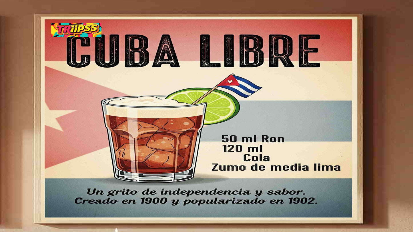 Cuba Libre - Póster Decorativo Bar Vintage-Carta Drink -Imprimible -TRiiPSS