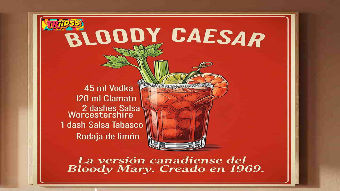 BLoody Caesar Poster - Cuadro Decorativo Bar , Cocina,Comedor,Living-Decoracion- Vintage