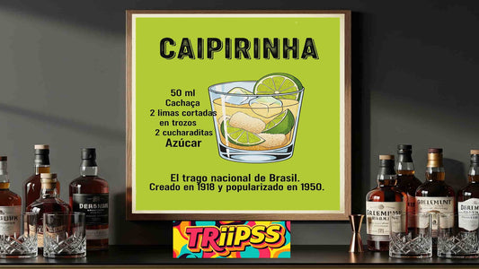 Póster Caipirinha - Cuadro Decorativo Bar - Vintage - Imprimible - TRiiPSS