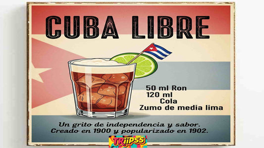 Cuba Libre - Póster Decorativo Bar Vintage-Carta Drink -Imprimible -TRiiPSS