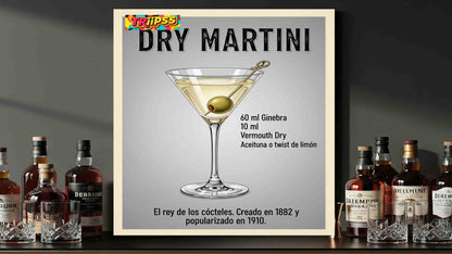 Dry Martini -Poster Digital - Cuadro Decorativo Elegante Vintage para Bar y Hogar - TRiiPSS