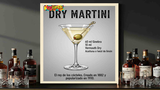 Dry Martini -Poster Digital - Cuadro Decorativo Elegante Vintage para Bar y Hogar - TRiiPSS