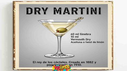 Dry Martini -Poster Digital - Cuadro Decorativo Elegante Vintage para Bar y Hogar - TRiiPSS