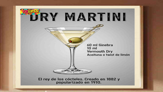 Dry Martini -Poster Digital - Cuadro Decorativo Elegante Vintage para Bar y Hogar - TRiiPSS