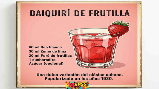 Daiquiri de Frutilla -Póster Decorativo Bar Vintage-Imprimible-Cocina-Living-TRiiPSS
