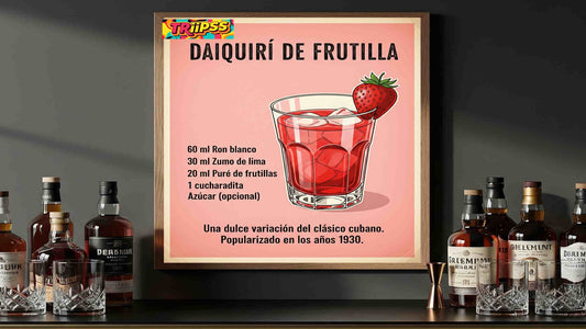 Daiquiri de Frutilla -Póster Decorativo Bar Vintage-Imprimible-Cocina-Living-TRiiPSS
