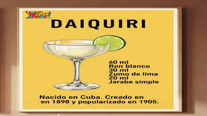 Daiquiri - Póster Decorativo Bar Vintage -Cocina,Living,Comedor-LaminaImprimible- Carta- TRiiPSS