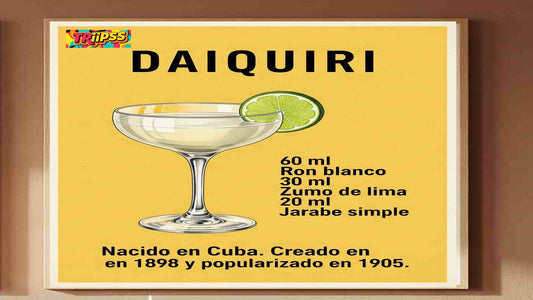 Daiquiri - Póster Decorativo Bar Vintage -Cocina,Living,Comedor-LaminaImprimible- Carta- TRiiPSS
