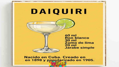 Daiquiri - Póster Decorativo Bar Vintage -Cocina,Living,Comedor-LaminaImprimible- Carta- TRiiPSS