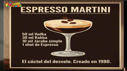 Espresso Martini -Póster Digital- Cuadro Decorativo Vintage para Bar y Rincón de Café - TRiiPSS