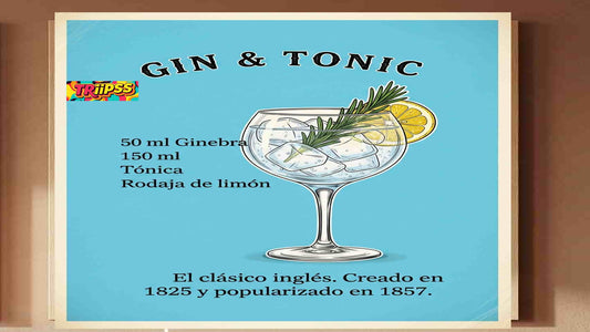 Gin Tonic - Póster Digital-Cuadro Decorativo Vintage Refrescante para Bar y Hogar - TRiiPSS