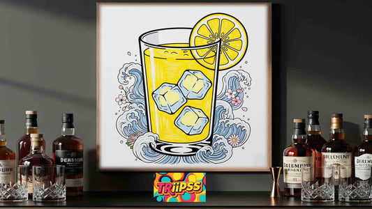 Póster Limonada con Olas - Cuadro Decorativo Imprimible- Arte  Minimalista