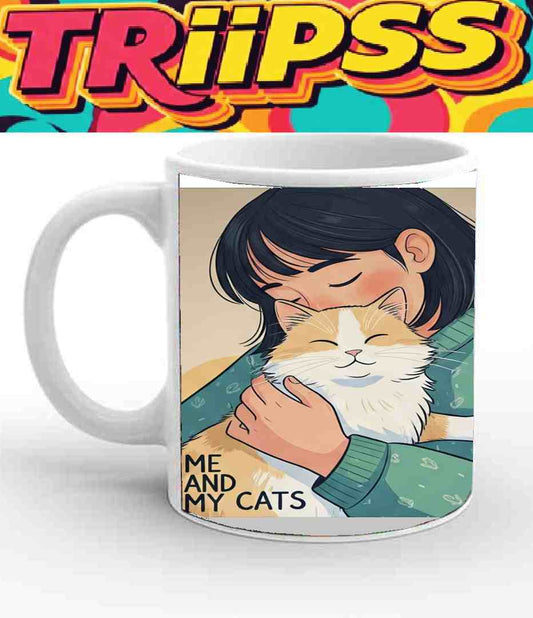 Kit Digital "Me And My Cats": Diseño para Taza y Cuadro (A3)