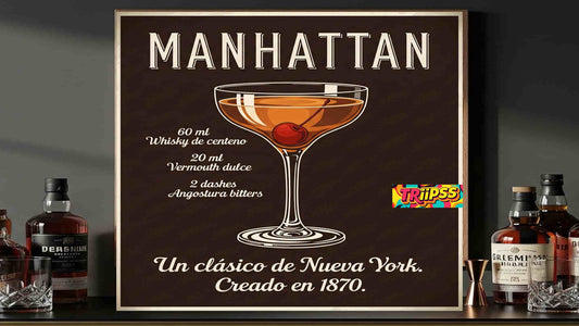 Manhattan - Poster Digital-Cuadro Decorativo Vintage Sofisticado para Bar y Estudio - TRiiPSS