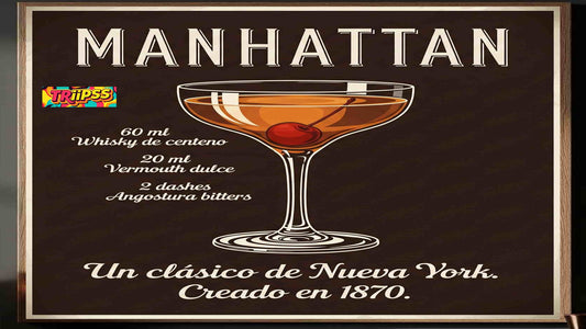 Manhattan - Poster Digital-Cuadro Decorativo Vintage Sofisticado para Bar y Estudio - TRiiPSS