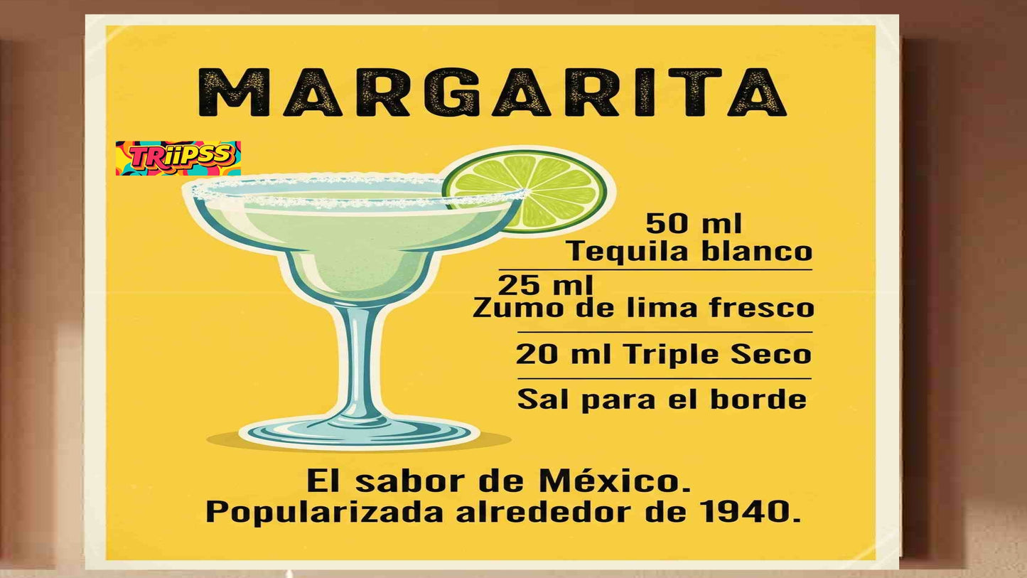 Margarita - Poster Digital - Cuadro Decorativo Vintage para Bar y Hogar - TRiiPSS