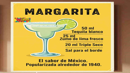 Margarita - Poster Digital - Cuadro Decorativo Vintage para Bar y Hogar - TRiiPSS