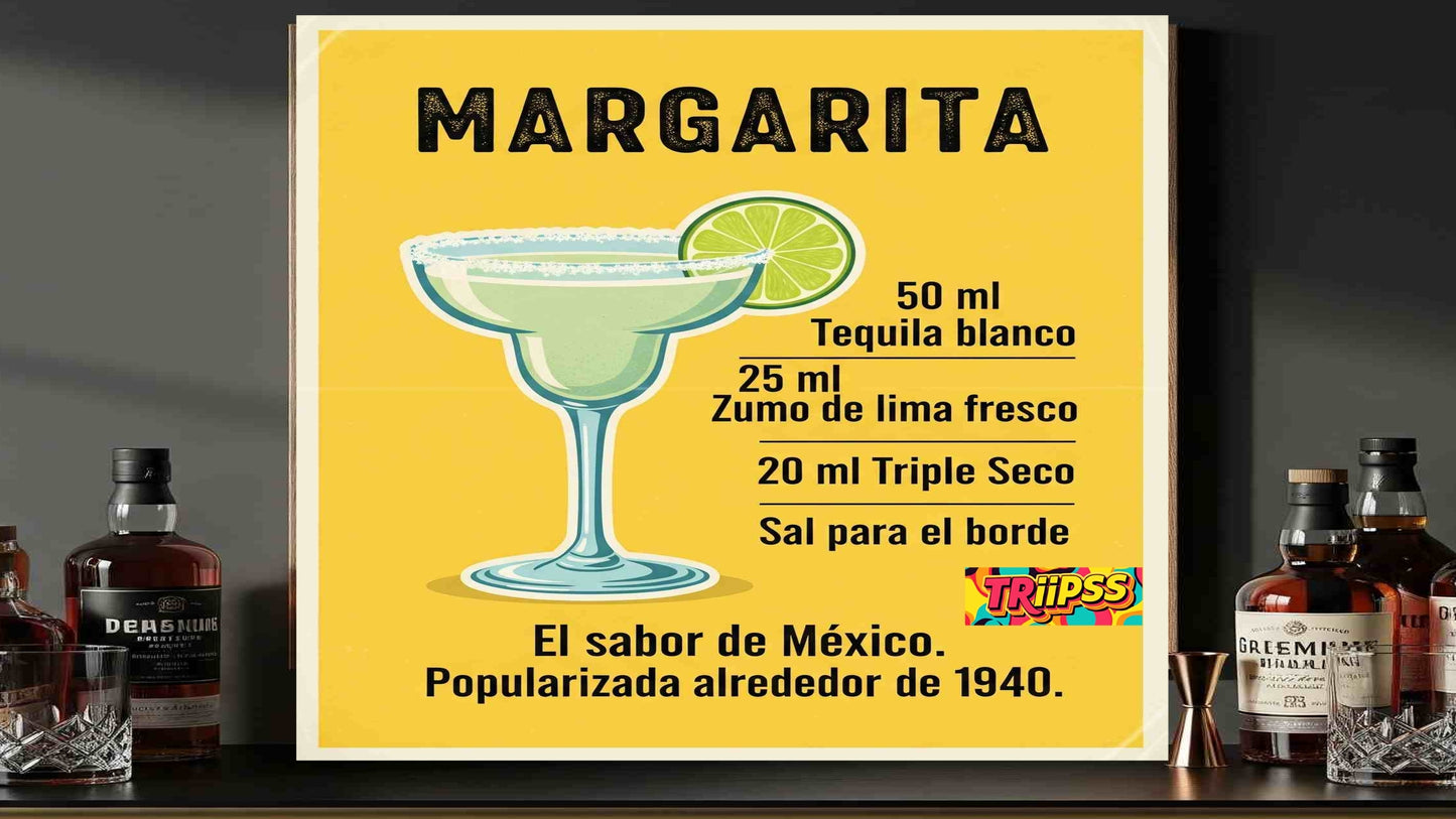 Margarita - Poster Digital - Cuadro Decorativo Vintage para Bar y Hogar - TRiiPSS