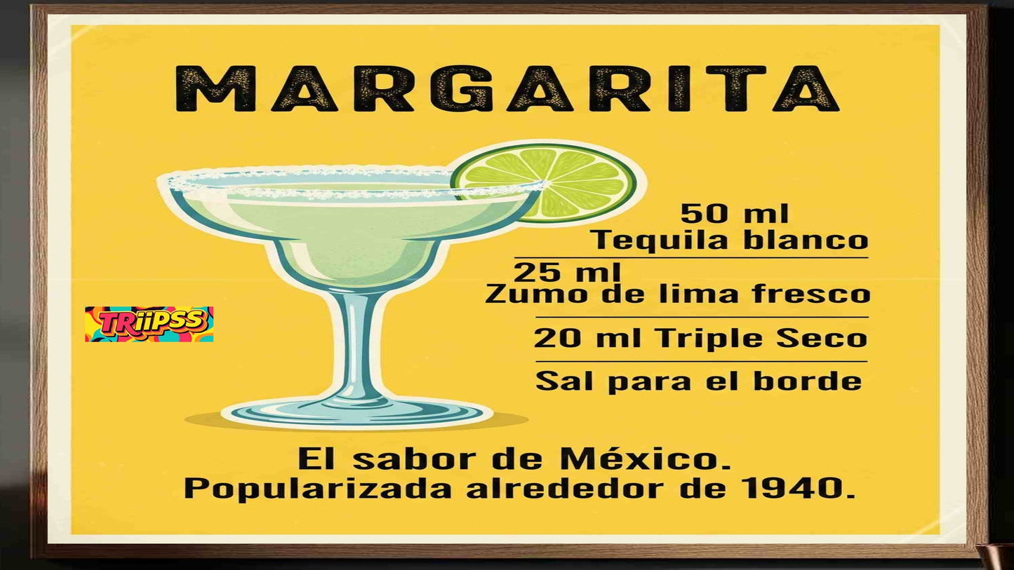 Margarita - Poster Digital - Cuadro Decorativo Vintage para Bar y Hogar - TRiiPSS