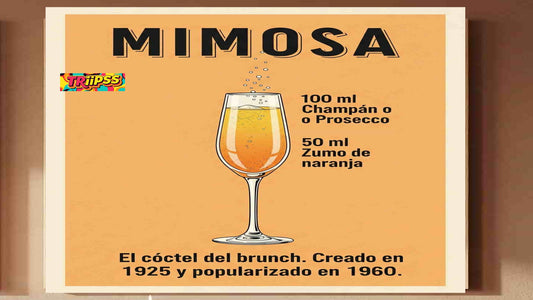 Mimosa - Poster Digital- Cuadro Decorativo Vintage para Brunch y Bar - TRiiPSS