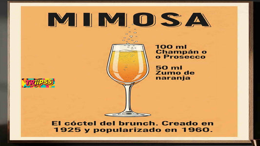 Mimosa - Poster Digital- Cuadro Decorativo Vintage para Brunch y Bar - TRiiPSS