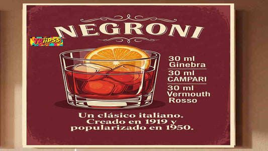 Negroni -Póster Digital- Cuadro Decorativo Vintage Elegante para Bar y Estudio - TRiiPSS
