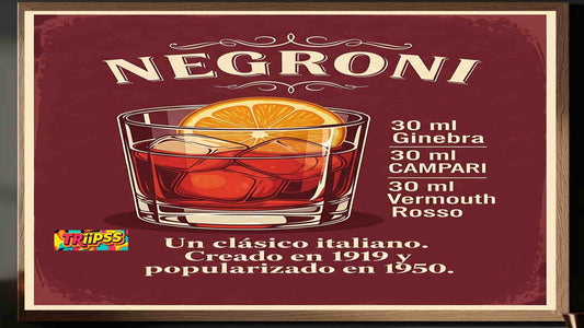 Negroni -Póster Digital- Cuadro Decorativo Vintage Elegante para Bar y Estudio - TRiiPSS
