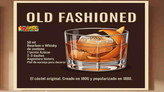 Old Fashioned -Póster Digital- Cuadro Decorativo Vintage Clásico para Bar y Estudio - TRiiPSS