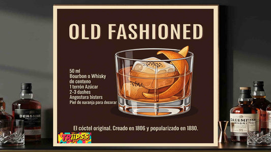 Old Fashioned -Póster Digital- Cuadro Decorativo Vintage Clásico para Bar y Estudio - TRiiPSS