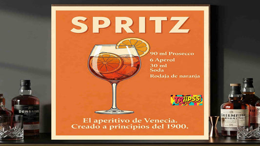 Spritz - Póster Digital-Cuadro Decorativo Vintage Italiano Refrescante para Bar y Balcón - TRiiPSS
