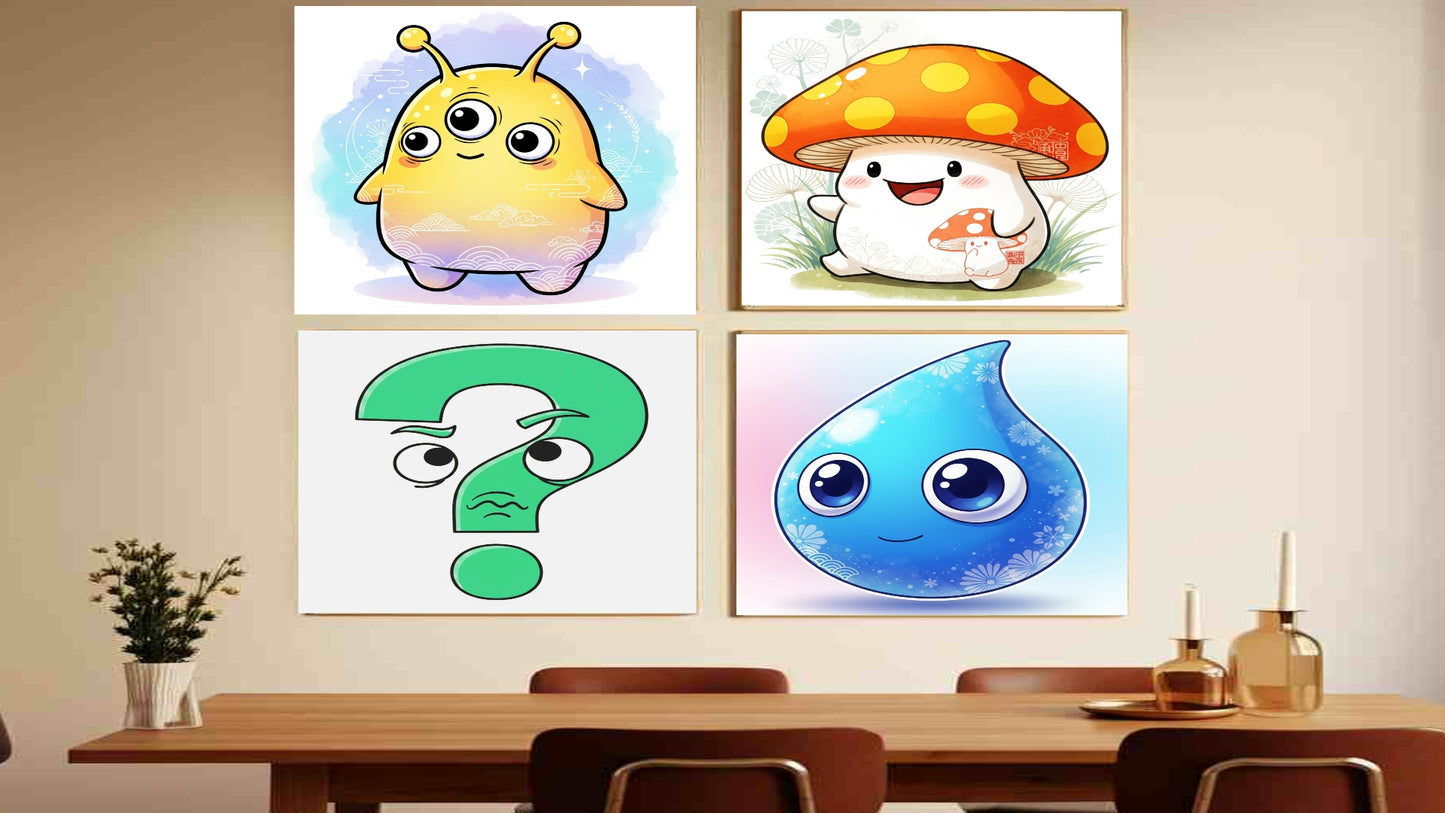 Pack 'Strange Friends' - Kit de 15 Ilustraciones Infantiles - Decoración Imprimible