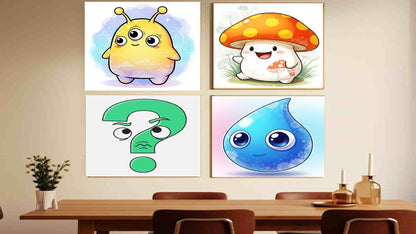 Pack 'Strange Friends' - Kit de 15 Ilustraciones Infantiles - Decoración Imprimible