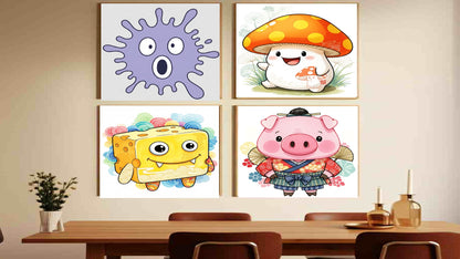 Pack 'Strange Friends' - Kit de 15 Ilustraciones Infantiles - Decoración Imprimible