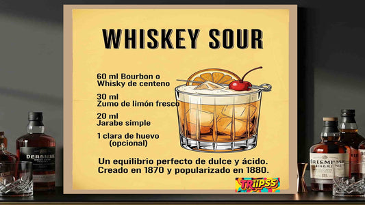 Whiskey Sour - Póster Digital-Cuadro Decorativo Vintage Clásico para Bar y Estudio - TRiiPSS